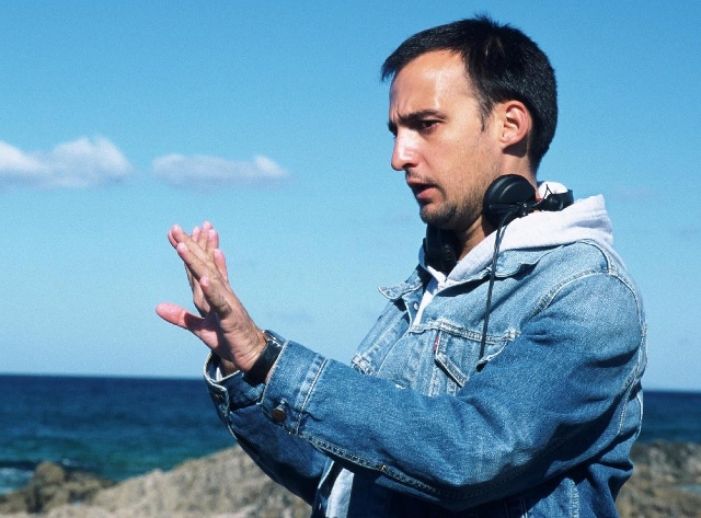 Director Alejandro Amenabar on set of 'The Sea Inside'
