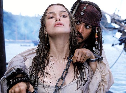 Johnny Depp and Kiera Knightly in 'Pirates of the Caribbean: The Curse of the Black Pearl'