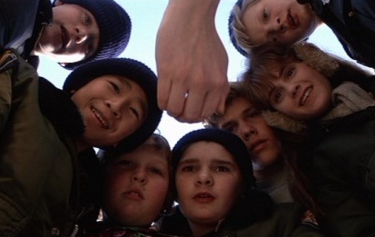 From left to right: Sean Astin, Jonathan Ke Quan, Jeff Cohen, Corey Feldman, Josh Brolin, Kerri Green and Martha Plimpton in 'The Goonies'